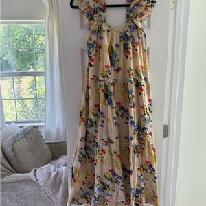 THE GREAT. Multicolor Floral Dress